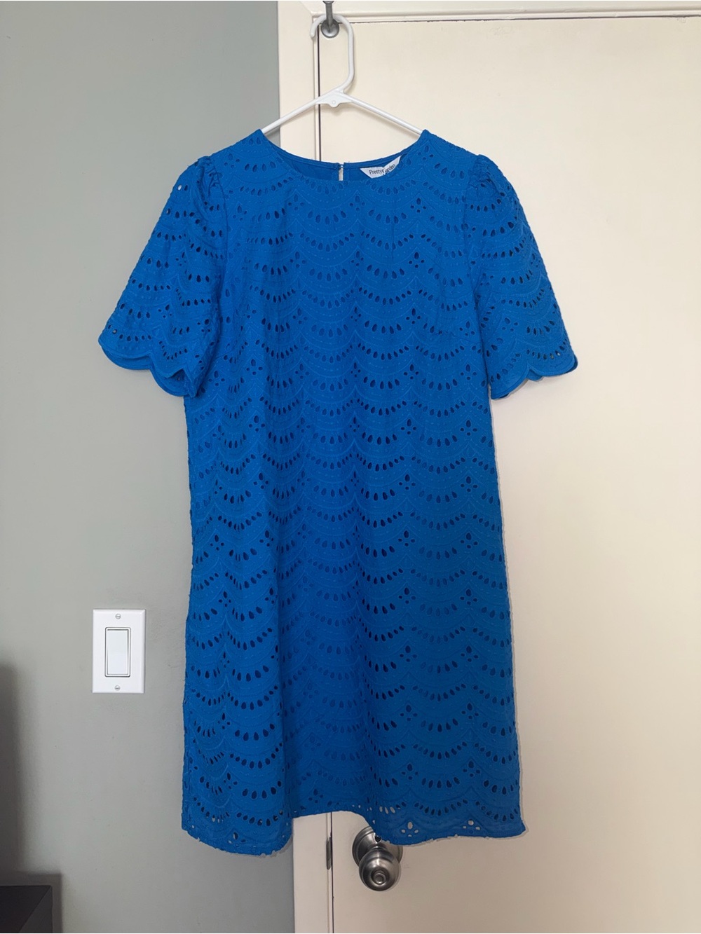 NWT! Short Sleeve Mini Hollow Out Eyelet Dress